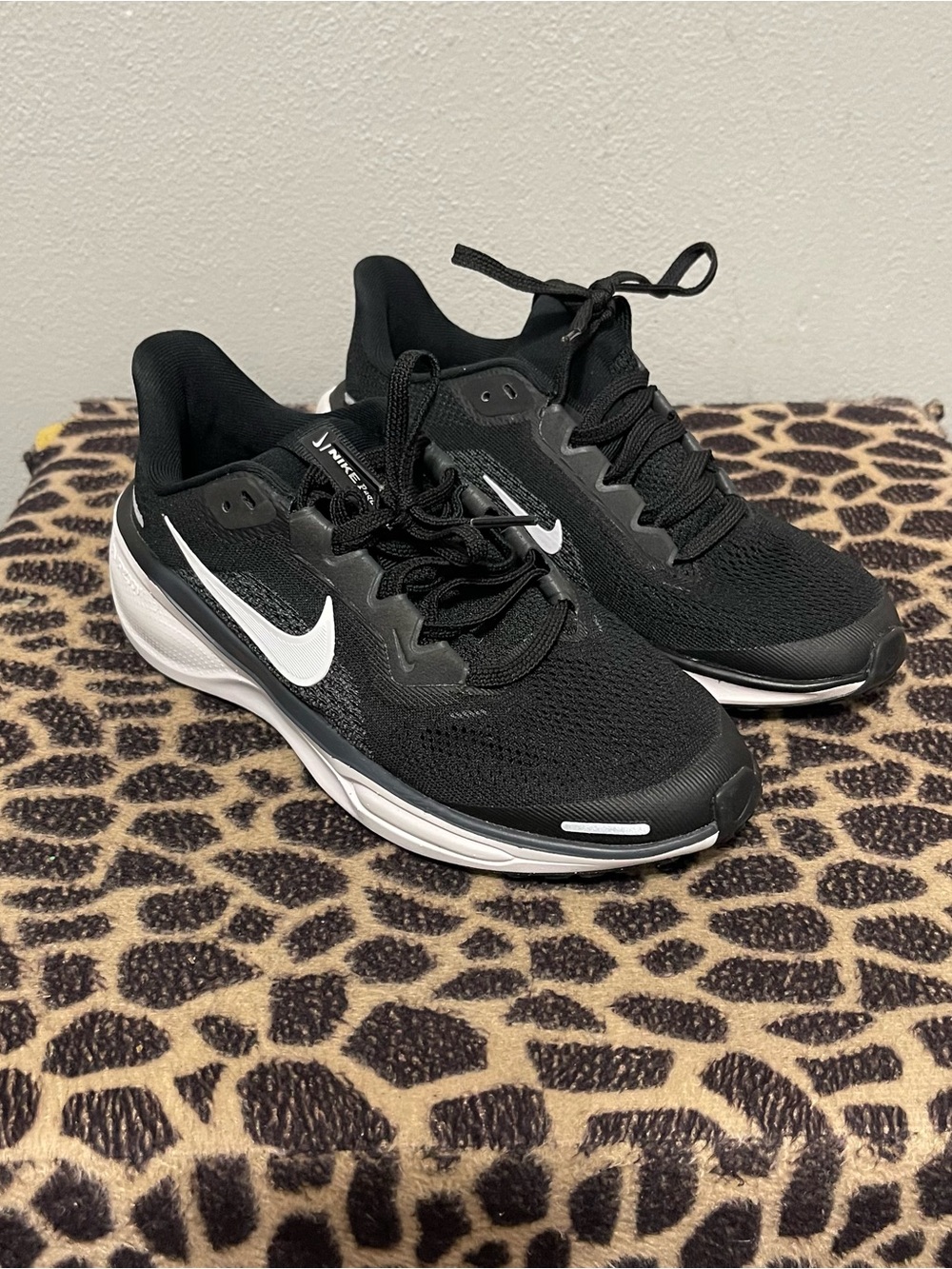 Nike Running Pegasus 41 Mesh Sneakers Black Casual Laces Boys 3.5Y
